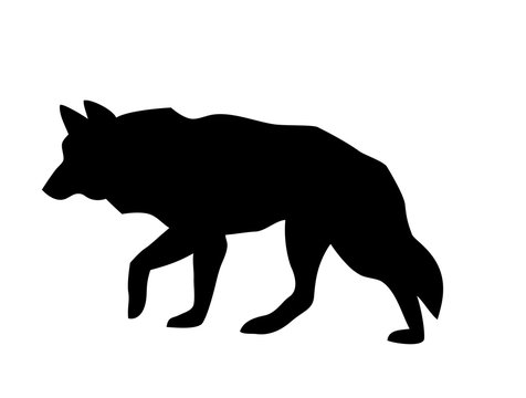 silhouette of a running wolf