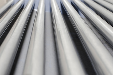 Close up Factory Conveyor Belt, selective focus dof background