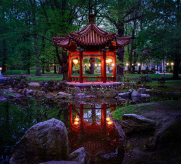 A Chinese Gazebo in Łazienki Królewskie, Warsaw, Poland