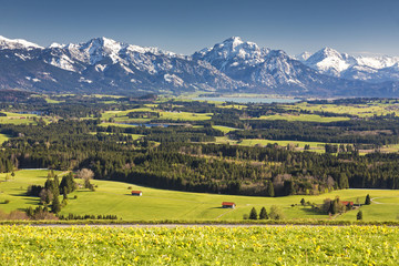 Fototapeta na wymiar Bayern, Allgäu, Panorama vom Auerberg
