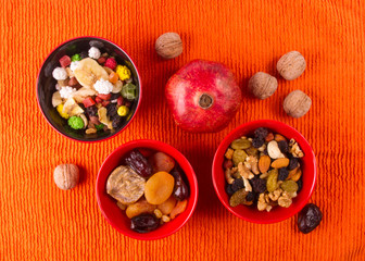 dried and fresh fruits