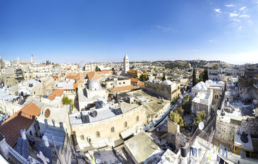 Skyline of Jerusalem Israel skyline at day, panorama