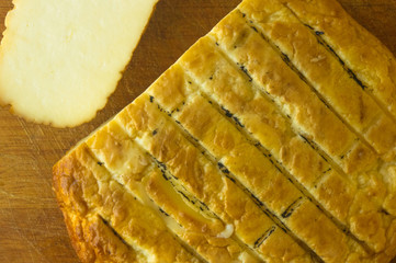 head of traditional Adygei cheese handmade