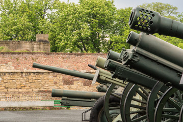 Collection of Second World War cannons at the Belgrade Military Museum