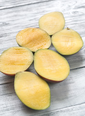 Halves of mango