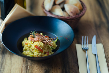 Saffron and shrimp risotto