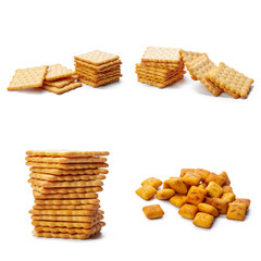 Collage of Crackers isolated