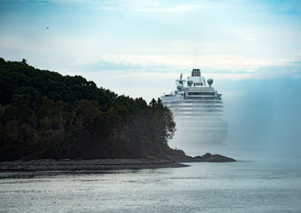 Ghost Cruise Ship Moves around Island