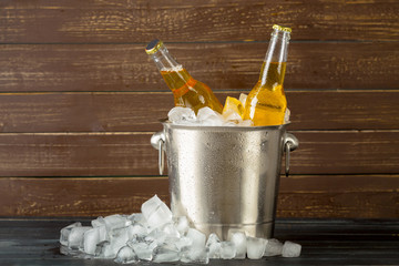 Ice bucket with beer