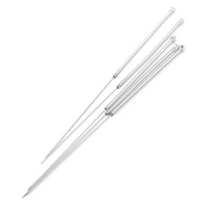 Needles for acupuncture on white background