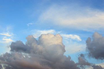 Blue sky and clouds.