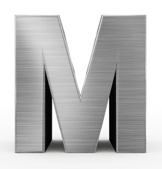 letter M 3d metal isolated on white