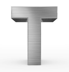 letter T 3d metal isolated on white