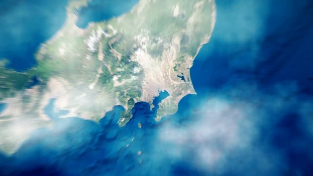 Beautiful fly through space to Japan