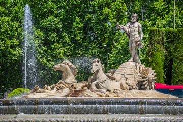 Fountain of Neptune (Fuente de Neptuno) one of the most famous landmark of Madrid, Spain © Lukasz Janyst