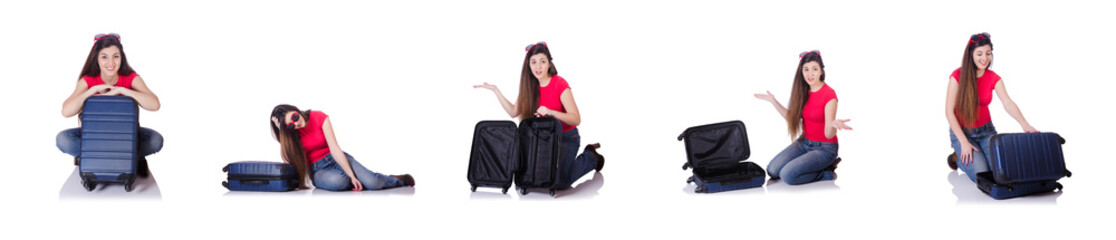 Fototapeta premium Young woman preparing for summer vacation