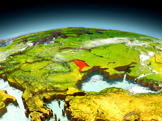 Moldova on model of Earth