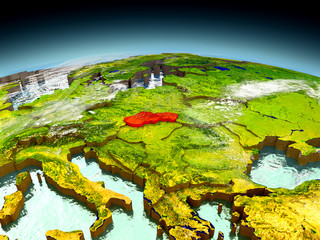 Slovakia on model of Earth