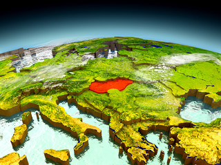 Hungary on model of Earth