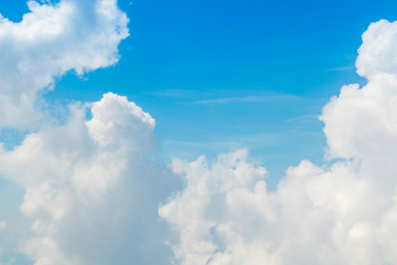 Blue sky with clouds .