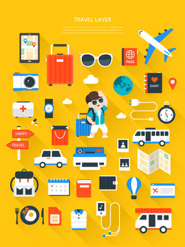 Travel Flat Illustrations Collection