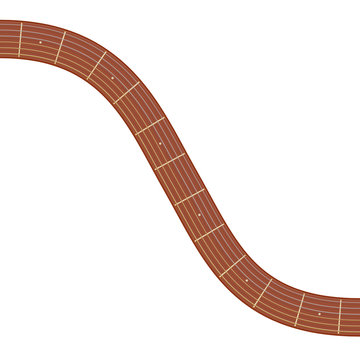 curved guitar fretboard vector illustration
