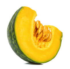 Slice pumpkin isolated on the white background