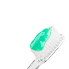 Toothbrush and toothpaste on isolated white background with clipping path