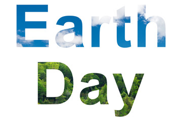 Green Earth Day Words Concept