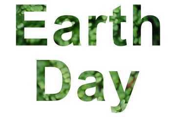 Green Earth Day Words Concept