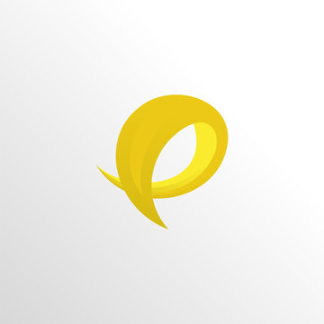 Letter P Lemon Peel Logo Icon With Clean Background