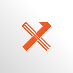 monogram letter x one marketing logo icon