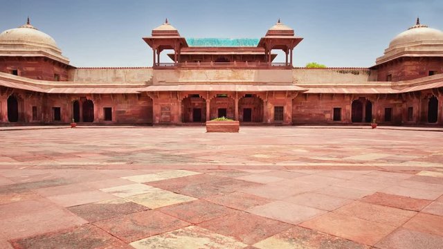 The red sandstone courtyard of Fatehpur Sikri a city in northern India