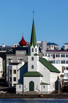 Frikirkjan, the independent Lutheran Free Church of Iceland in Reykjavik, consecrated in 1903.