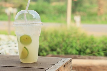 Lime juice with soda