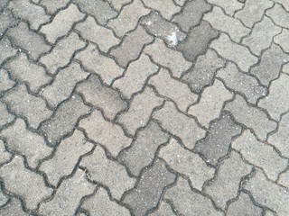 Shape and textured of Concrete blocks on public footpath.