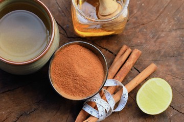 Fototapeta na wymiar Cinnamon drink with honey
