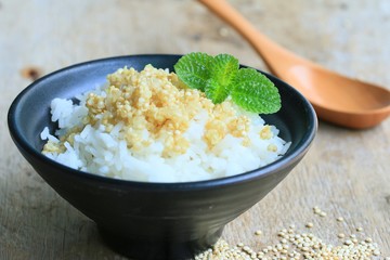 cooked rice and quinua