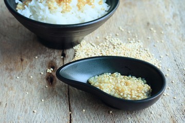 cooked rice and quinua