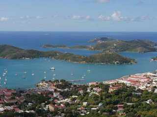 Fototapeta na wymiar St Thomas, US Virgin Islands Aerial view of Charlotte Amalie, St. Thomas