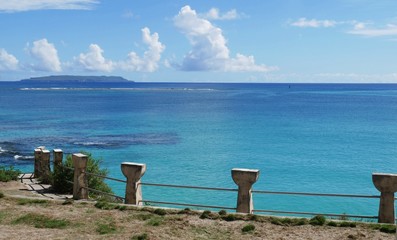Latte stones, Taga Beach, Tinian Latte-shaped cement borders along Taga Beach