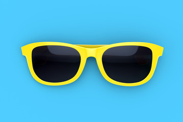 Sun glasses on color background