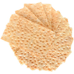 Heap slice of crispbread top view