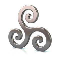  Silver triple spiral symbol