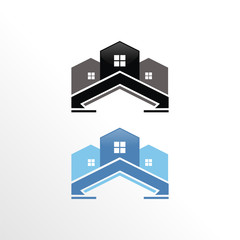 property with modern home view logo icon
