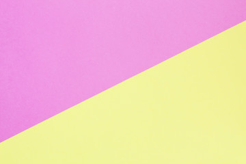 yellow and pink pastel background. Top view.