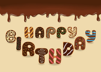 Happy Birthday. Chocolate Donuts