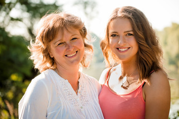 Mother and daughter outdoor portrait