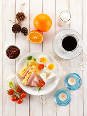 Breakfast with coffe