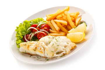 Fried fish with french fries
